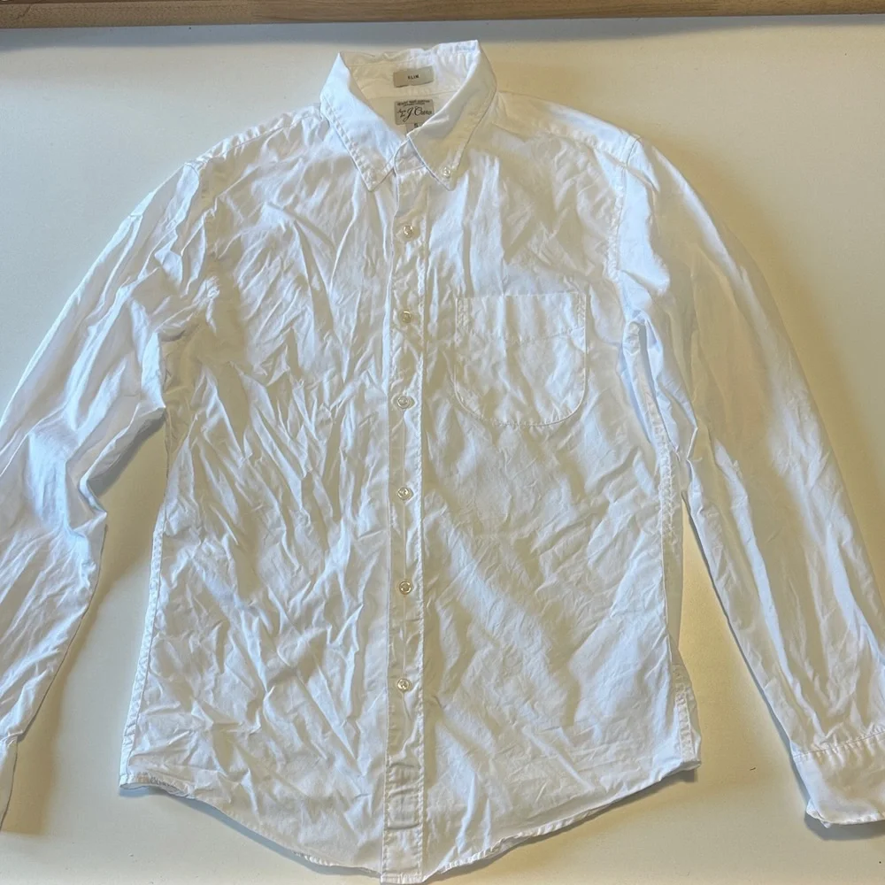 J. Crew Men's Crisp White Button Down Shirt